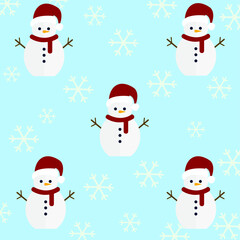 wallpaper snowman, christmas, snow, holiday weekend, free time, vector illustration