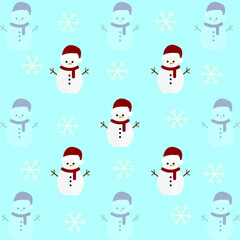 wallpaper snowman, christmas, snow, holiday weekend, free time, vector illustration