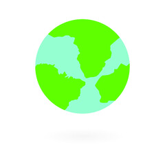 Vector planet Earth icon. Flat planet Earth icon
