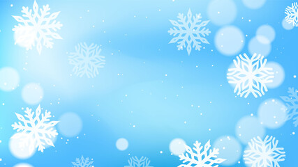 Fototapeta na wymiar Christmas background with bokeh and snowflakes