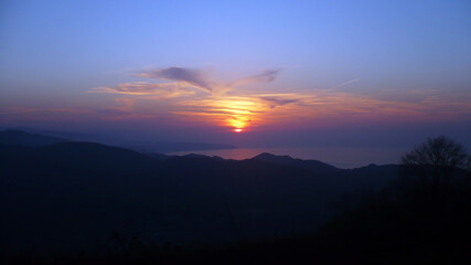 sunset in the mountains