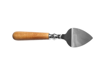 Parm cheese knife with wooden handle isolated on white