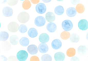 Seamless Circle Textile. Blue Watercolour Radial 