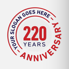 220 years anniversary logo template. 220th years anniversary celebration design. Vector and illustration.
