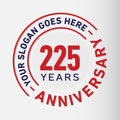 225 years anniversary logo template. 225th years anniversary celebration design. Vector and illustration.
