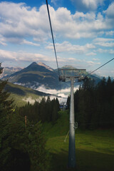 Picturesque mountain landscapes in summer, inviting for hiking with views of the highest peaks of the Alps. Mountain sports enthusiasts and hikers immediately have wanderlust