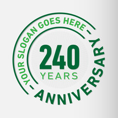 Naklejka premium 240 years anniversary logo template. 240th years anniversary celebration design. Vector and illustration. 