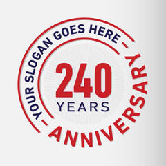 240 years anniversary logo template. 240th years anniversary celebration design. Vector and illustration.
