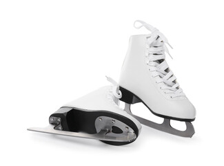 Pair of figure ice skates isolated on white