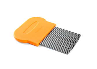 Metal comb for removing lice isolated on white