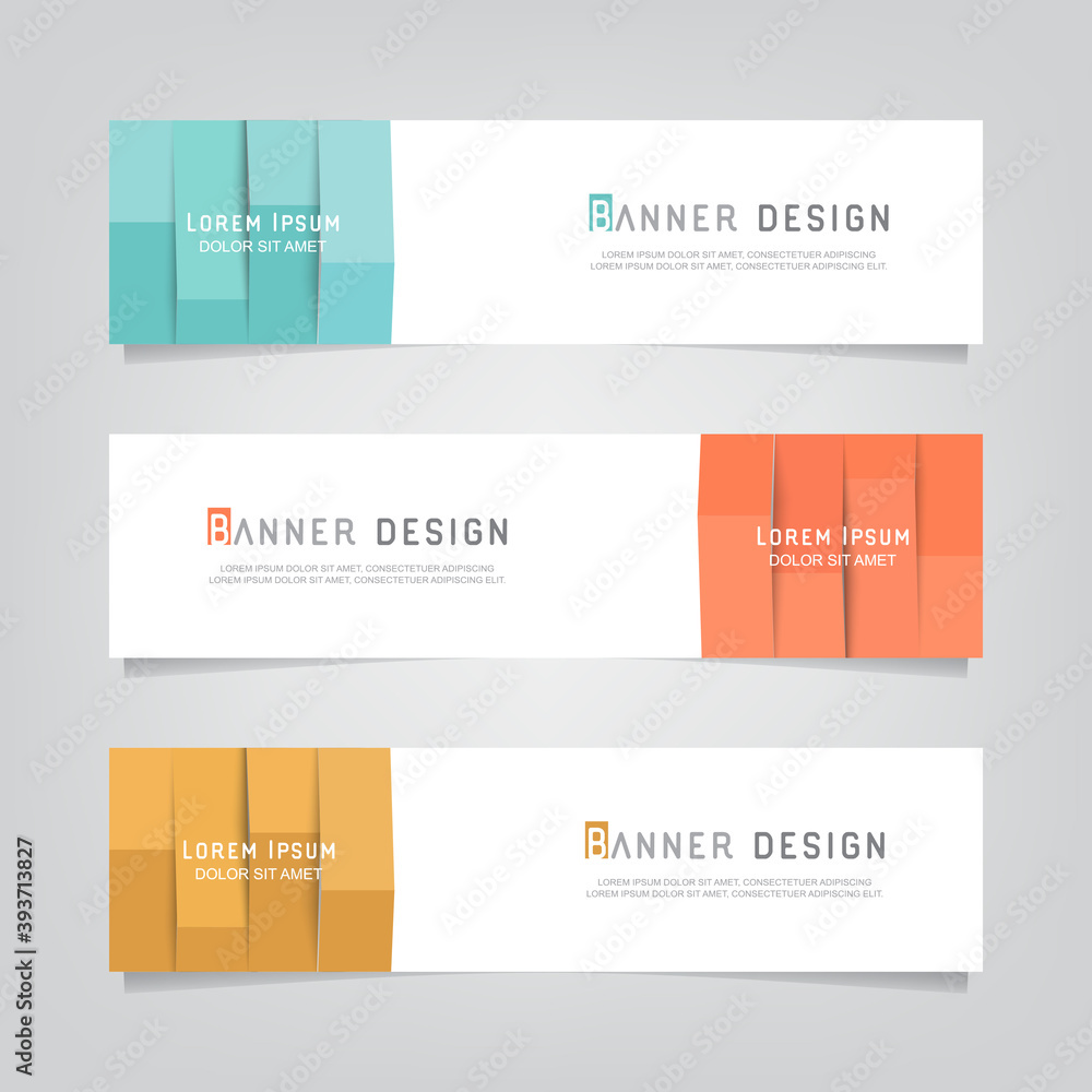 Poster vector abstract web banner design template. collection of web banner template. abstract geometric we