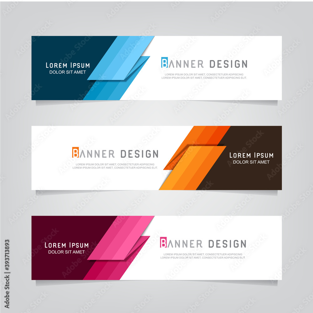 Poster vector abstract web banner design template. collection of web banner template. abstract geometric we