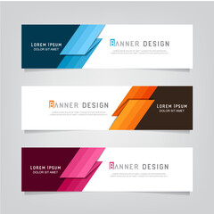 Vector abstract web banner design template. Collection of web banner template. Abstract geometric web design banner template isolated on grey background. Header - landing page Web Design Elements