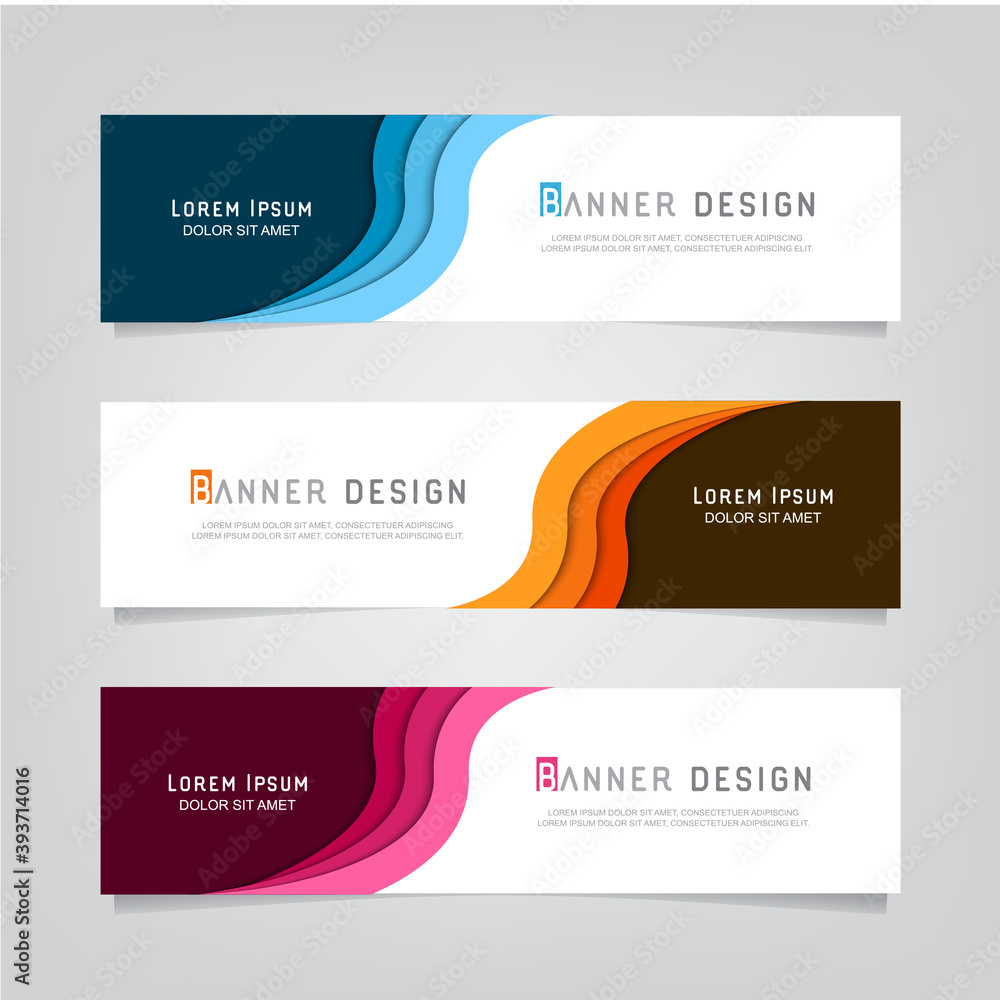 Poster vector abstract web banner design template. collection of web banner template. abstract geometric we