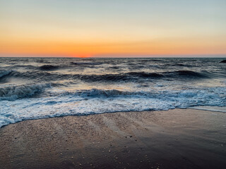 beautiful sea beach landscape and sunset sky