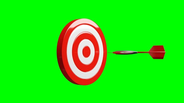 All dart arrows missed target.
On green chroma key background.