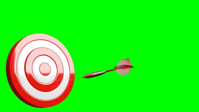 All dart arrows missed target.
On green chroma key background.
