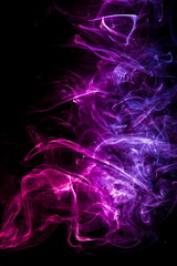 Colored smoke on black background