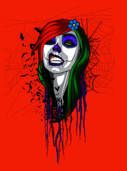 Sugar Skull Day of the Dead Girl