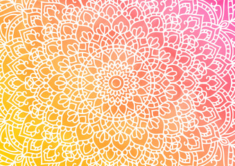 水彩　曼荼羅　エスニック　　ピンク　背景　壁紙　フレーム	