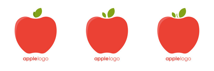 Apple fruit logo vector design set