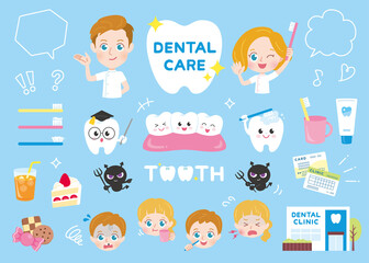 歯医者　歯みがき　イラスト