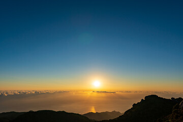 sunset in the mountains