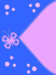 Greeting card design concept of pearls with butterfly - vector illustration