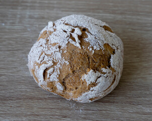 Freshly baked rye bread roll