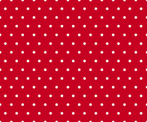Vintage polka dots white and red pattern, colorful background -