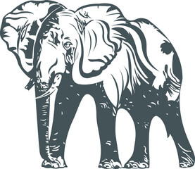 Vector illustration abstract of elephant 