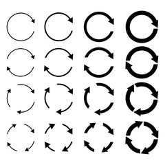 Round shape. Circular arrows. Set arrow icon. Process timeline chart. Stock image. EPS 10.
