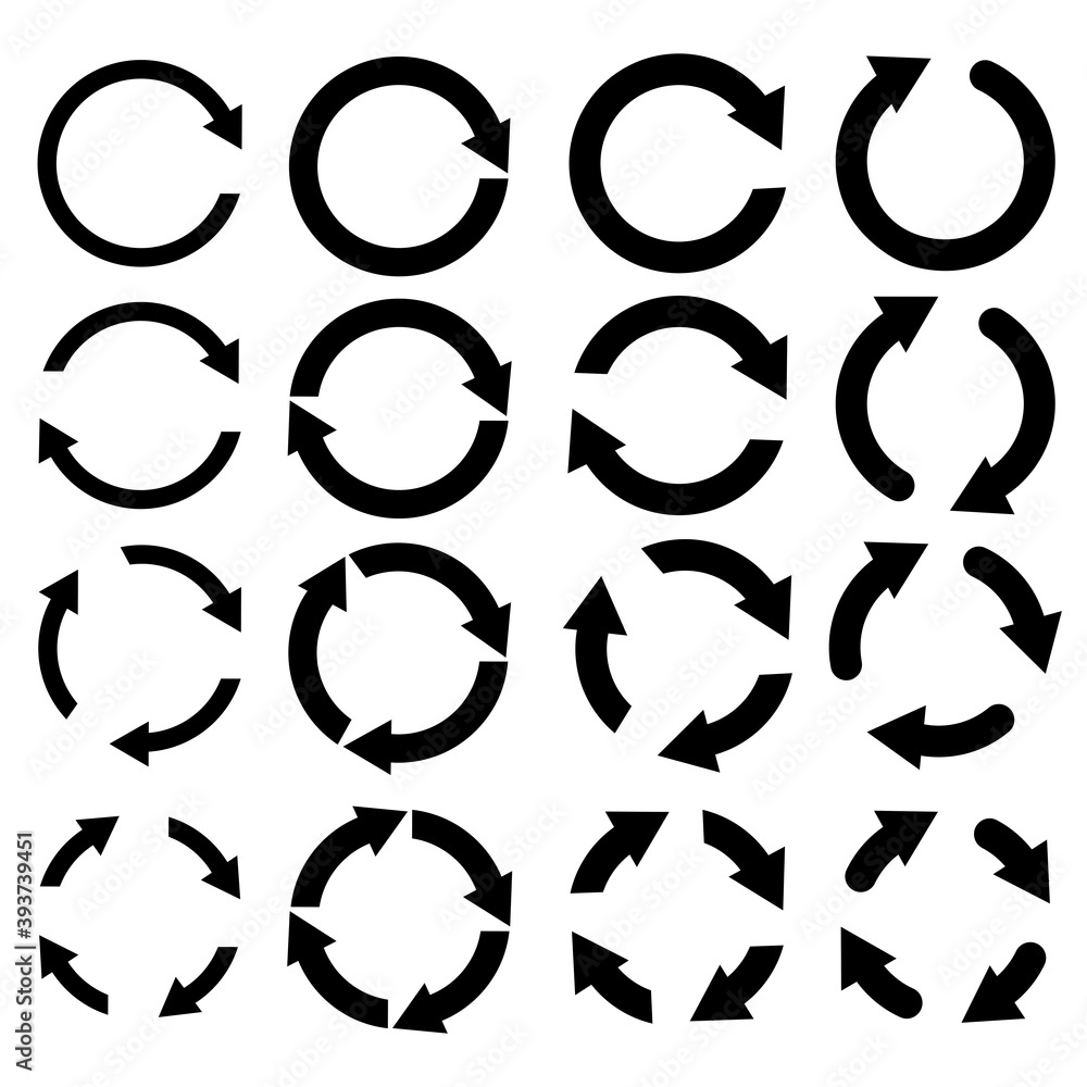 Poster arrow icon. cursor sign. set of circular arrows. pointer icon symbol. stock image. eps 10.