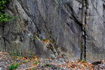The oblique texture of colorful layered stone of Shale.
