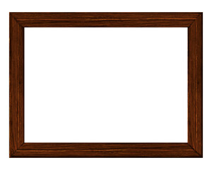 Illustration of a wooden frame with white inside. Vector illustration on a white background.