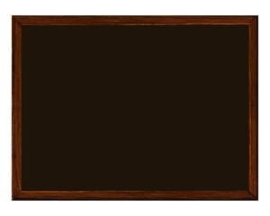 Illustration of a wooden frame with black inside. Vector illustration on a white background.