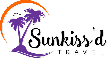 Fototapeta na wymiar summer beach travel logo design