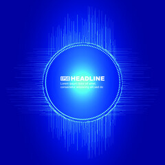 Blue dotted line and dotted line circle, Internet technology vector background.