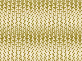 青海波のパターン　手描きの背景素材