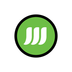 Simple letter  W logo icon, circle shape symbol - Vector