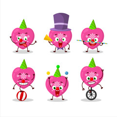 Cartoon character of love pink christmas with various circus shows