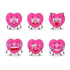 Fototapeta premium Cartoon character of love pink christmas with smile expression