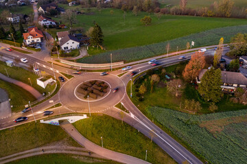 roundabout in the evening 