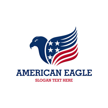 Eagle Head American flag, Eagle American Logo vector Design Template