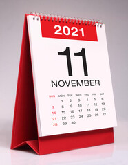 Simple desk calendar 2021 - November