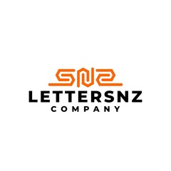 letter s n and z logo. line art vector. monoline graphic assets