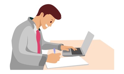 Freelancer work with laptop