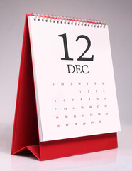 Simple desk calendar 2021 - December