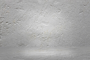 Vintage grunge rough white cement wall texture abstract background