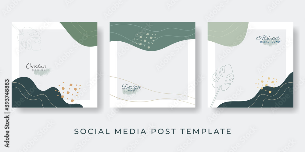 Poster social media stories and post creative vector set. background template with copy space for text and 